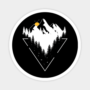 adventure nature  design with forest and mountains Magnet